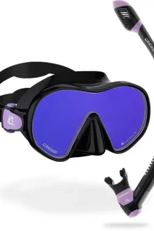 Kit MT Cressi Hiroquest combo X Steve Aoki - Lila UV 380 Bleu/Orange Lenses Soldes