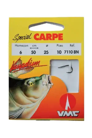 spécial Carpe 7110 BN 50 cm hameçons N°8 sur Nylon 25/100 Nouvel Arrivage
