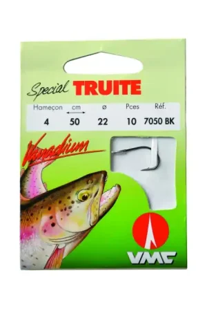Achat Immédiat Spécial truite 7050 BK 50 cm Hameçons N° 4 sur Nylon 22/100