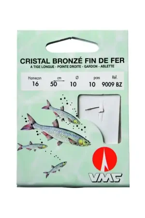 Cristal bronzé fin de fer 9009 BZ 50 cm Hameçons N°20 sur Nylon 08/100 Haute Qualité