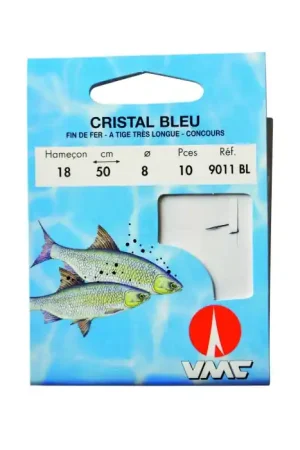 Meilleur Choix Cristal bleu 9011 BL 35 cm Hameçons N° 22 sur Nylon 10/100