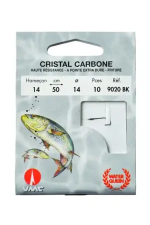 Cristal carbone 9020 BK 50 cm Hameçons N°20 sur Nylon 10/100 Commande En Gros
