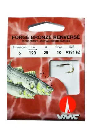 Forgé Bronzé Renversé Méditerranéen 9284 BZ 120 cm Hameçons N°8 sur Nylon 26/100 Paiement Sécurisé
