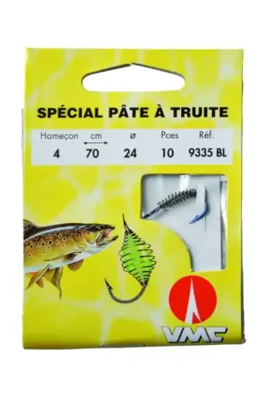 Produit De Marque Spécial Pâte à Truite 9335 BL 70 cm Hameçons N°10 sur Nylon 18/100