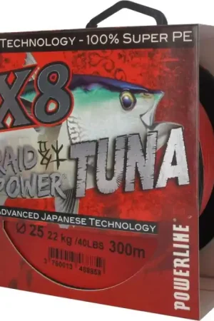 Haute Qualité Tresse Powerline Power Tuna rouge 450 m 20/100 - 30 lbs
