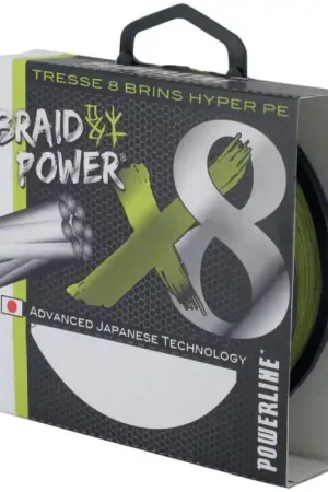 Tresse Powerline Braid Power X8 Verte 300 m 11/100 - 18 lbs Populaire