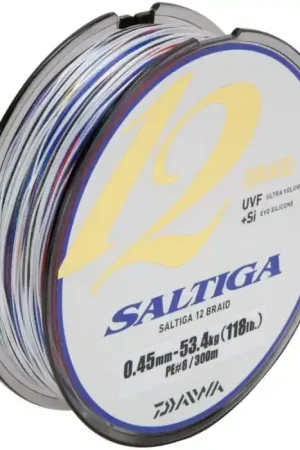Haute Qualité Tresse Daiwa Saltiga 12 Braid Multicolore 300m 0.33 39,7kg