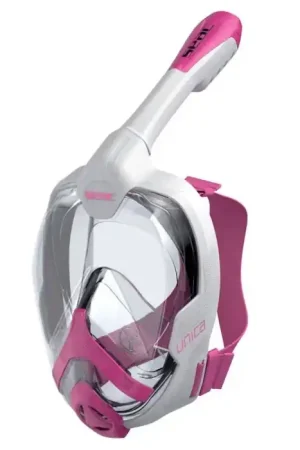 Acheter En Ligne Masque Facial intégral Snorkeling Seac Unica Blanc/Rose S/M