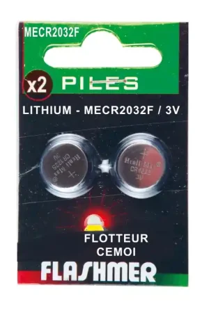 2 Piles Lithium Flashmer CR2032 Bon Marché