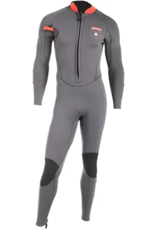 Combinaison longe cote homme Ocean Step Dualzip Steamer 4/3mm Gris-Rouge Bon Plan