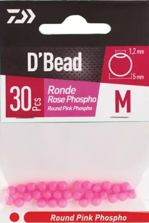 Perles RONDE ROSE PHOSPHO M Expédition Rapide