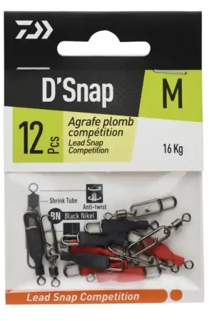 Authentique Emerillon à agrafe Daiwa D'Snap plomb compétition L