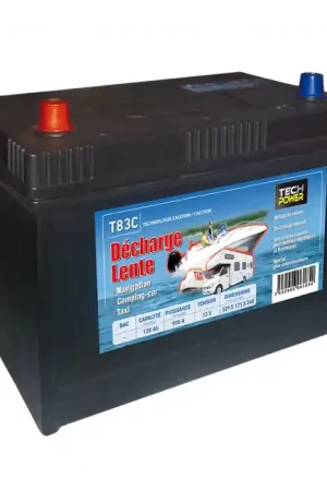 Batterie 12V 120Ah marine à décharge lente Tech Power Double borne filetée Prix Bas