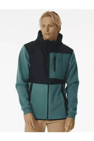 Pas Cher Sweat RIPCURL Anti Series Heatseeker Zip Thr Blue Green