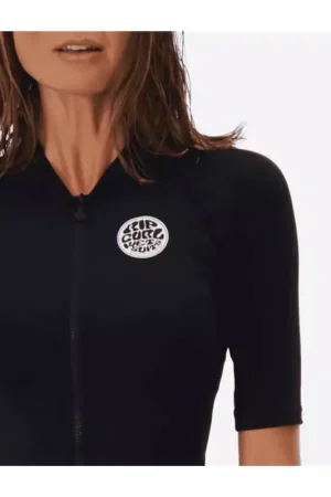 Solde Lycra femme RIPCURL Classic Surf Short Sleeve Uv Black XL