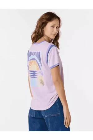 Paiement Sécurisé Teeshirt femme RIPCURL Ringer Surf Revival Tee Lilac