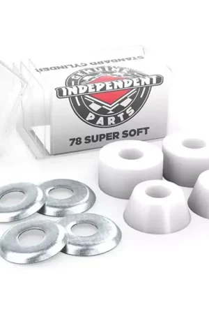Vente Directe Gommes skateboard INDEPENDENT Bushings (Jeu De 4) Cylinder Super Soft 78A Blanc