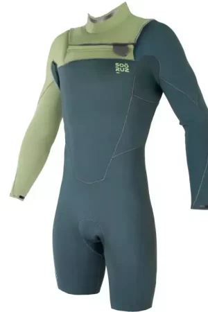 Offre Du Jour Shorty manche longue Sooruz Fighter 3/2mm Front zip Green