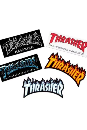 Populaire THRASHER STICKER (PACK DE 5) ASSORTED