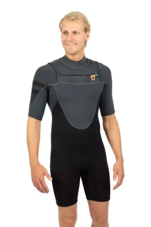 Prix Cassé Jobe Perth Shorty 3/2mm Chestzipper Combinaison Hommes Gris