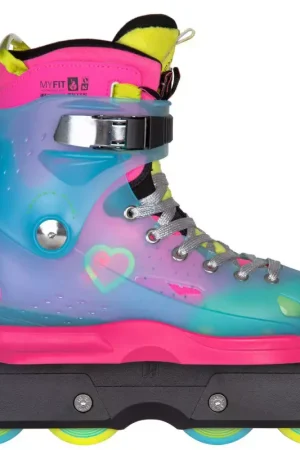 Meilleur Choix PLAYLIFE Aggressive Skates PLAYLIFE Robbie Pitts Fantasy 72 Yellow Pink Bit Colorful
