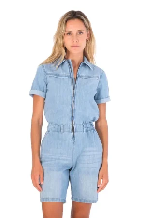 Vente Flash ROBE HURLEY W OCEANCARE DENIM SHORT OVERALL